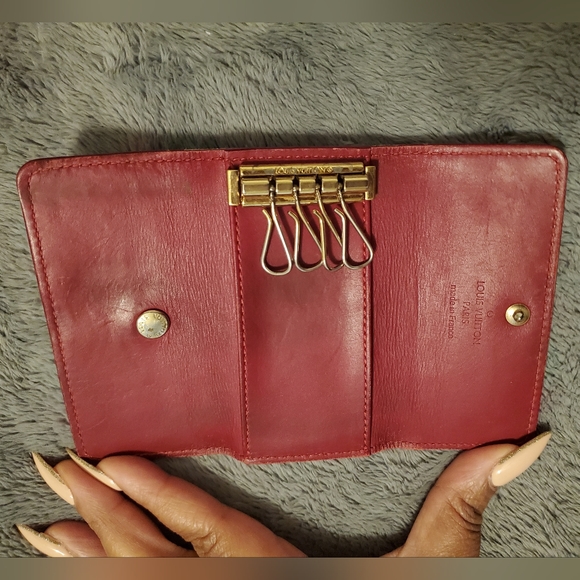 LV Vernis key-holder Wallet /Pant Leather Red - Picture 2 of 7